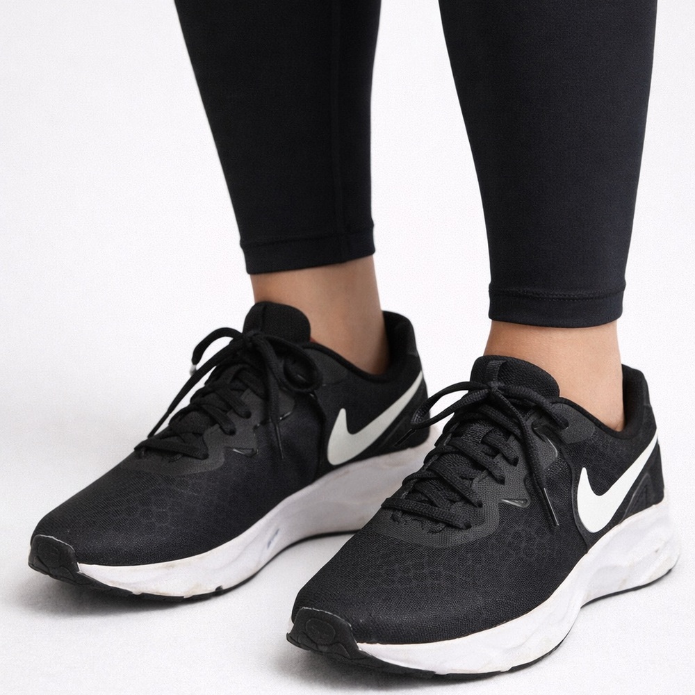 Nike Downshifter Athletic Running Shoes – Black & White